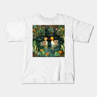 Two duck play in the rivers Kids T-Shirt